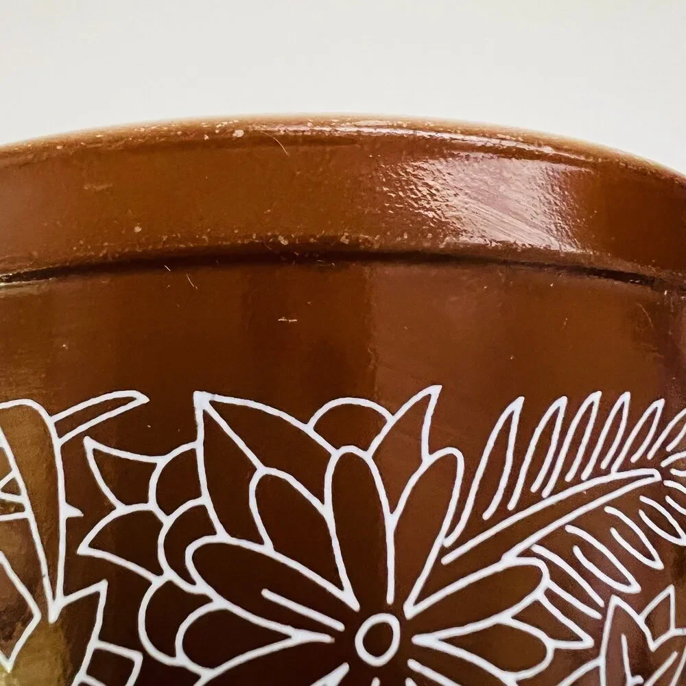 PYREX Brown White Woodland 401 Mixing Bowl 1.5 Pt